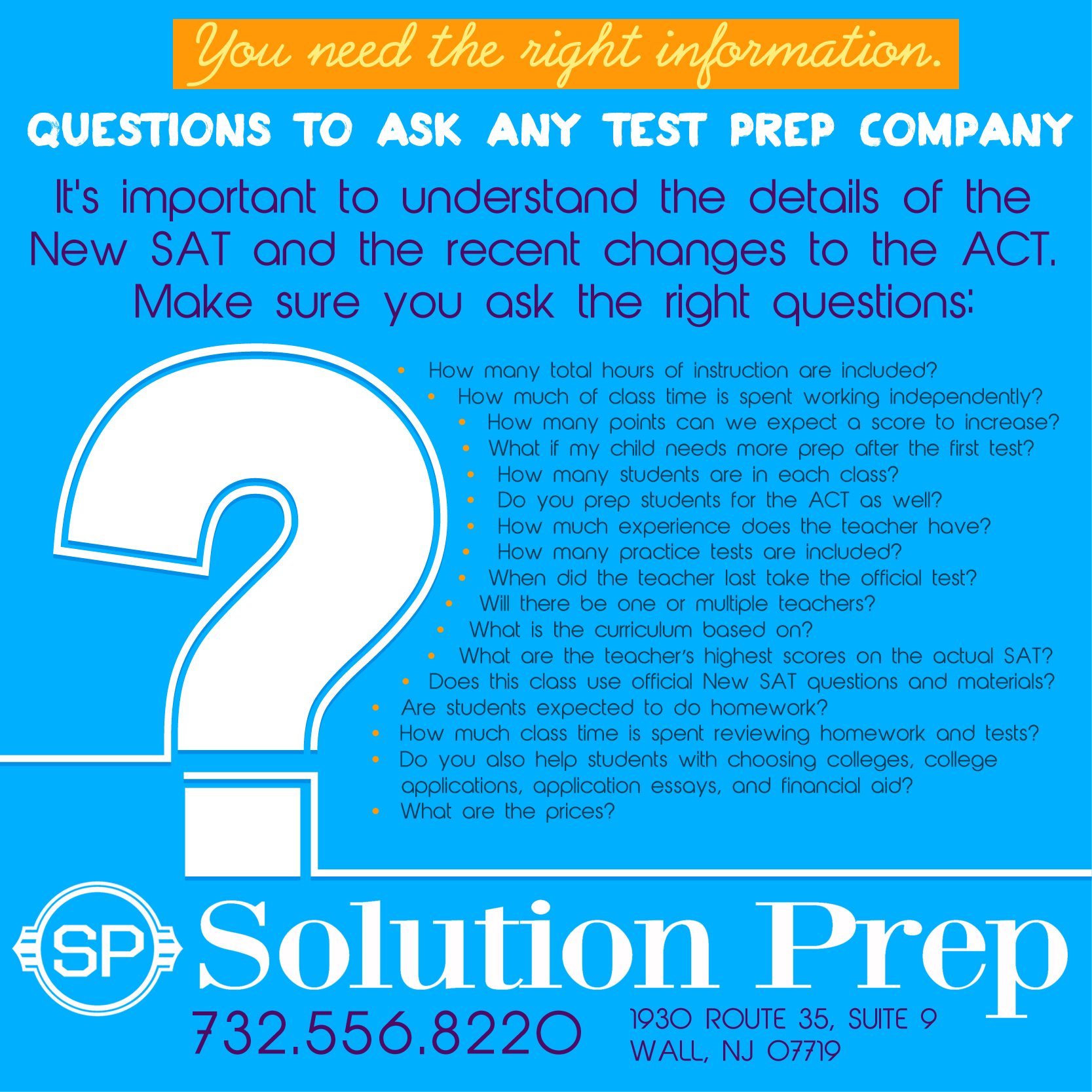 Shopping around for the best prep is important! Use these questions to figure out which prep is best for you!